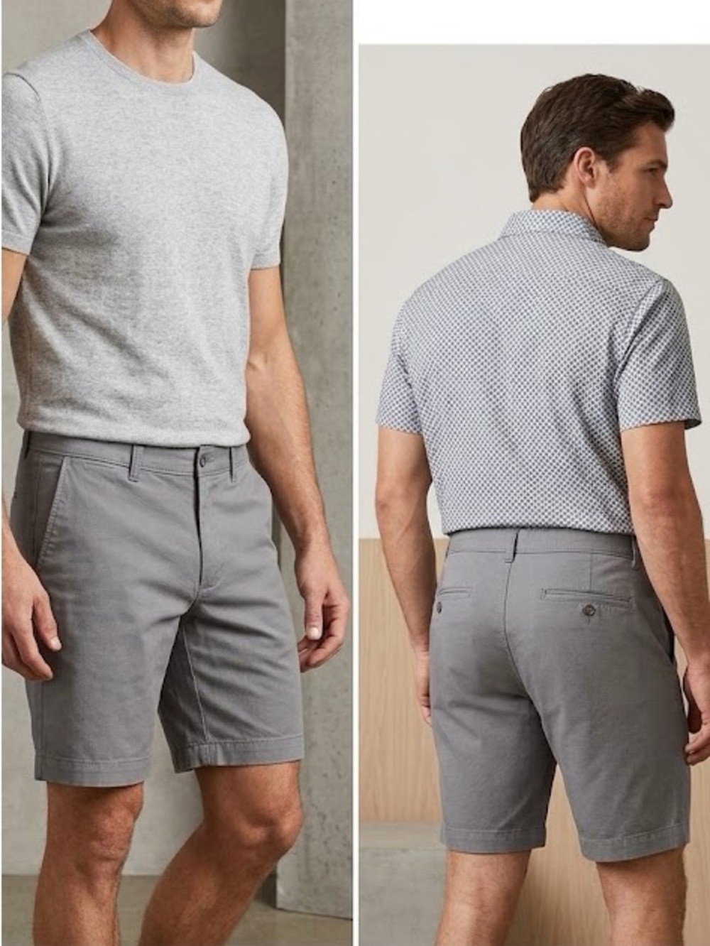 Roundtree & Yorke Gray Flat-Front Casual Men’s Shorts
